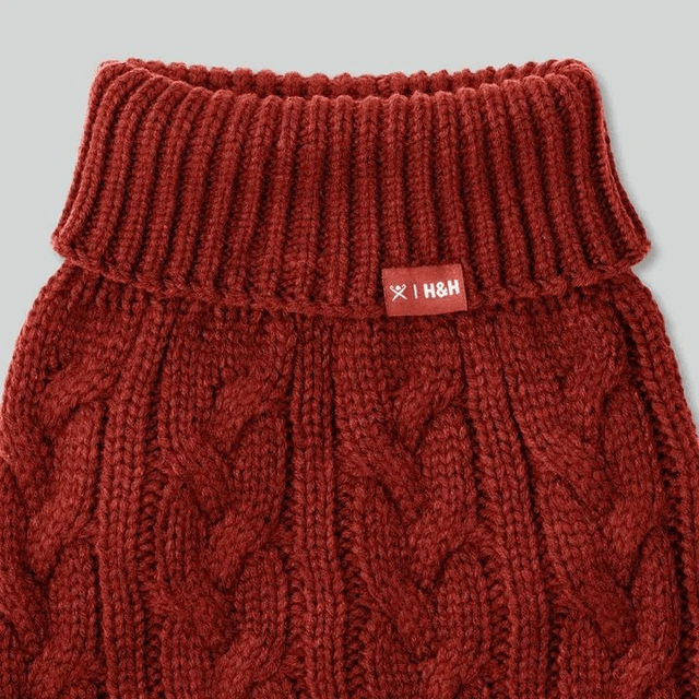 Hackett X Hugo Hudson Cable Knit Jumper - Brick