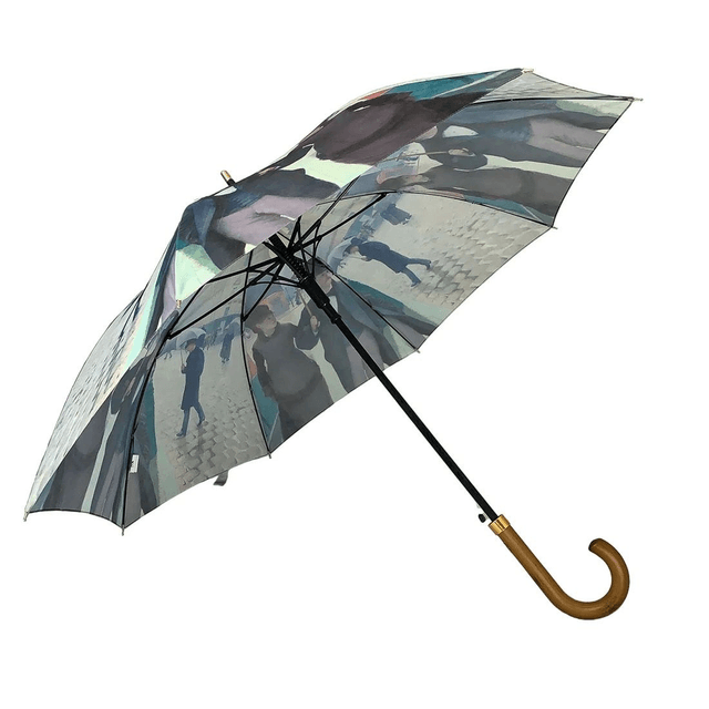 SOAKE Storm King Walking Stick Umbrella - Caillebotte Paris Rainy Day 