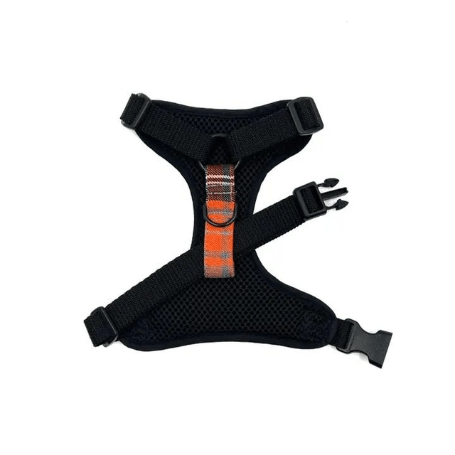 Barkley & Fetch - Orange & Grey Tartan - Harness