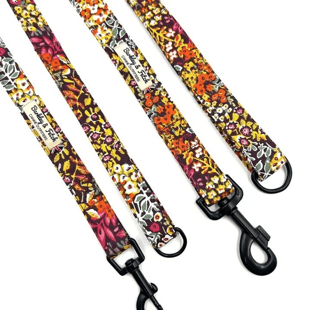 Barkley & Fetch - Orange Ditsy Floral - Lead