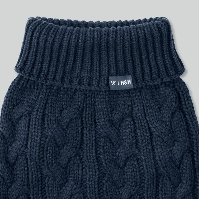 Hackett X Hugo Hudson Cable Knit Jumper - Navy