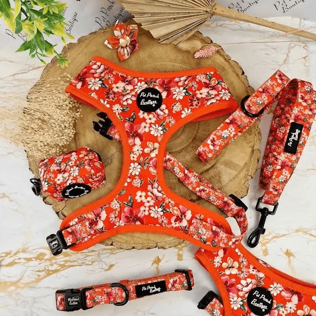 Pet Pooch Boutique Dog Lead - Sweet Marmalade Blossom