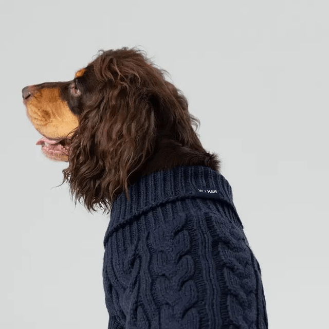 Hackett X Hugo Hudson Cable Knit Jumper - Navy