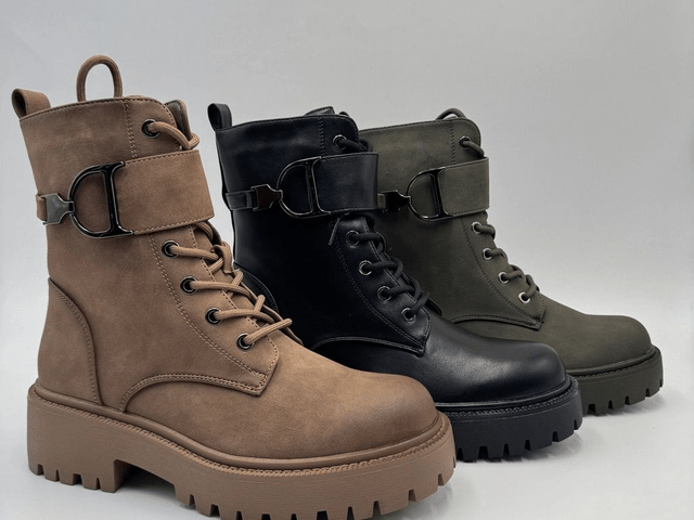 Chunky Combat Boots - Green