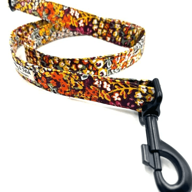 Barkley & Fetch - Orange Ditsy Floral - Lead