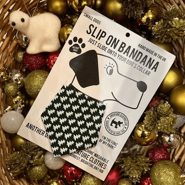 Slip On Dog Bandana - Geometric Christmas Trees