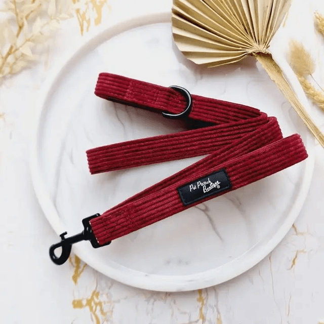 Pet Pooch Boutique - Burgundy Red Lead 