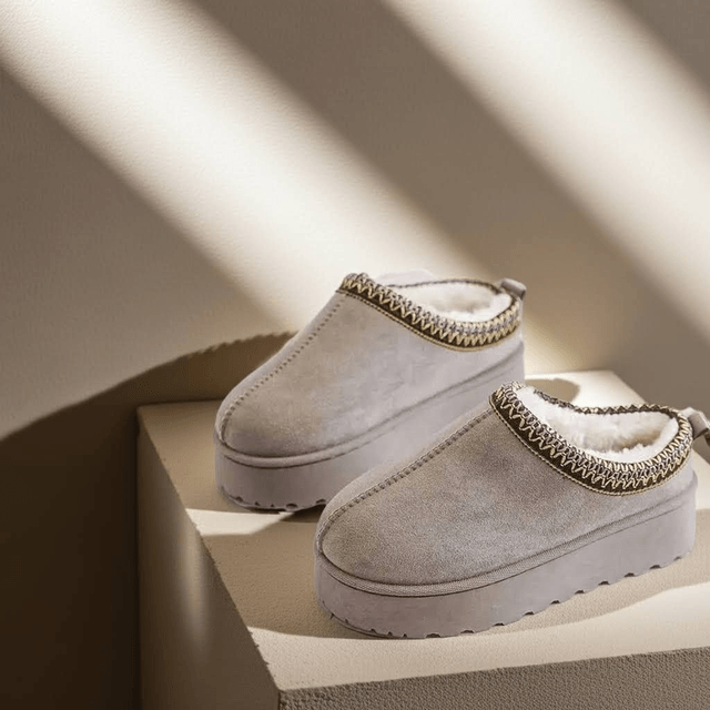 Embroidered Platform Mules
