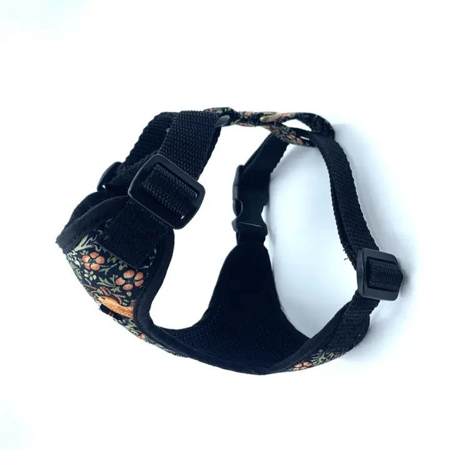 Barkley & Fetch - Black Strawberry Thief - Harness 