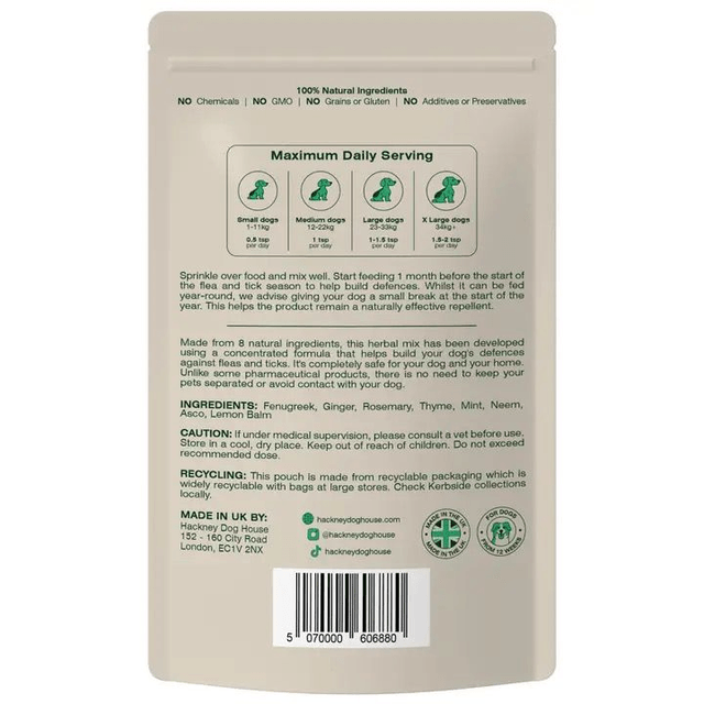 Hackney Dog House - Natural Flea & Tick Topper