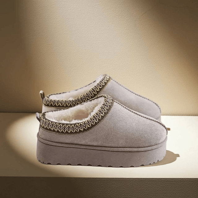 Embroidered Platform Mules