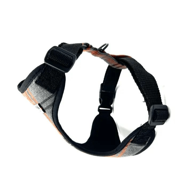 Barkley & Fetch - Orange & Grey Tartan - Harness