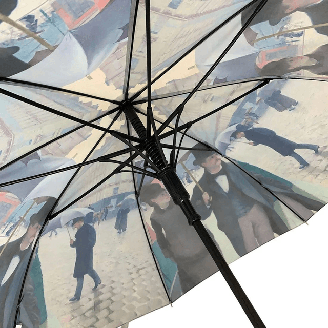 SOAKE Storm King Walking Stick Umbrella - Caillebotte Paris Rainy Day 