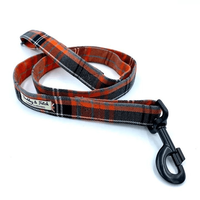 Barkley & Fetch - Orange & Grey Tartan - Lead