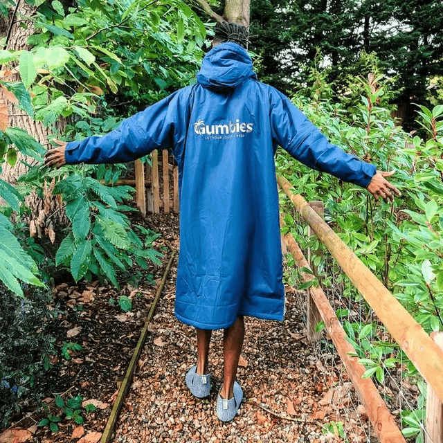 Gumbies S-Cape Robe - Navy & Grey