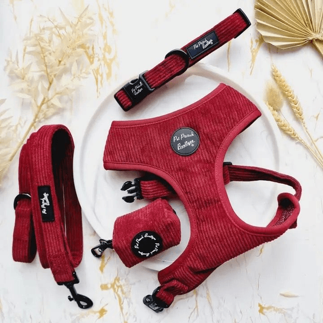 Pet Pooch Boutique - Burgundy Red Harness