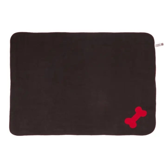 Super Soft Fleece Blanket - Bone - Red on Choc