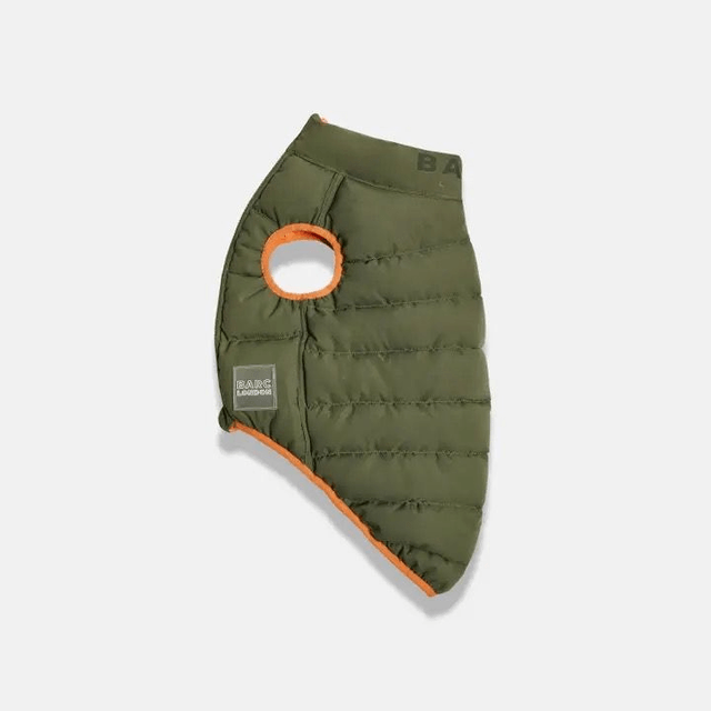 Barc London Reversible Puffer Jacket - Coral & Khaki