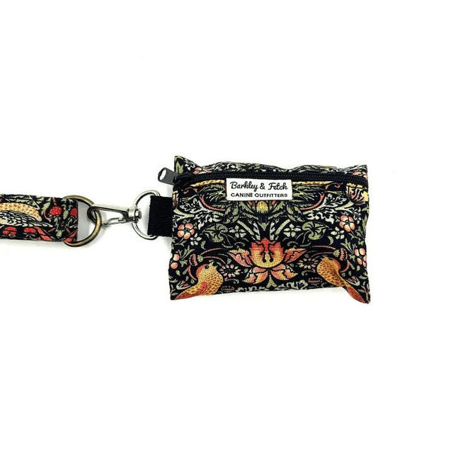 Barkley & Fetch - Black Strawberry Thief - Poop Bag Holder 