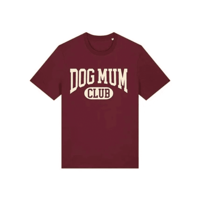 Syd&amp;Co Dog Mum Club T-Shirt - Burgundy