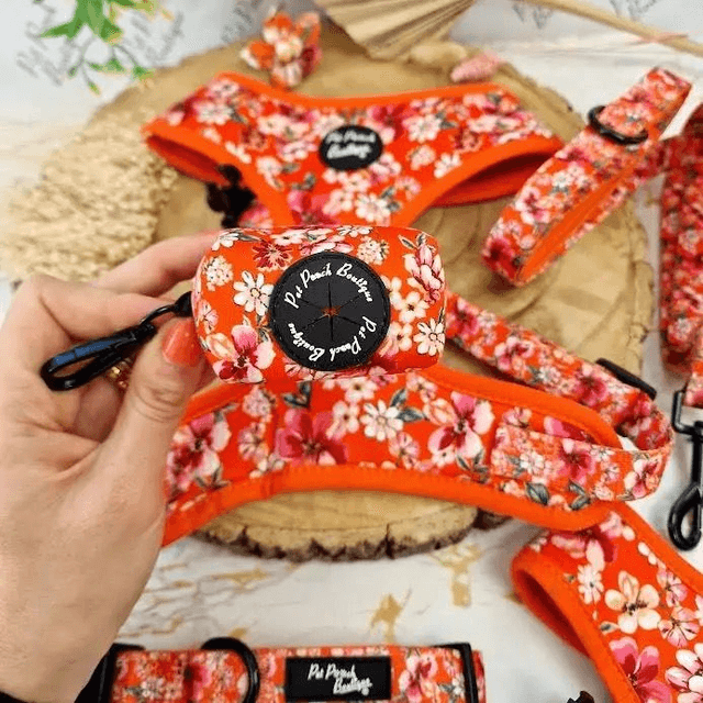 Pet Pooch Boutique Poop Bag Holder - Sweet Marmalade Blossom