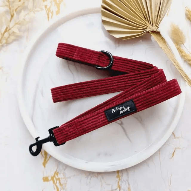 Pet Pooch Boutique - Burgundy Red Lead 