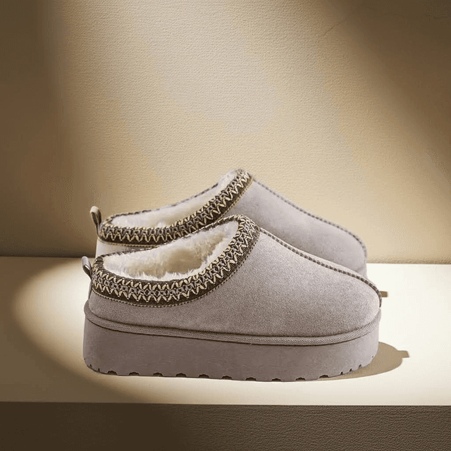 Embroidered Platform Mules