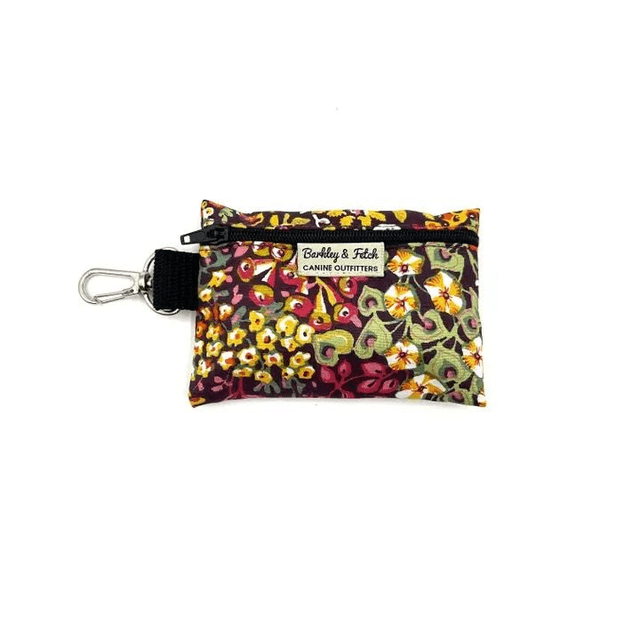 Barkley &amp; Fetch - Orange Ditsy Floral - Poop Bag Holder 